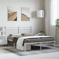 Metalinis lovos rėmas su galvūgaliu, baltos spalvos, 150x200cm