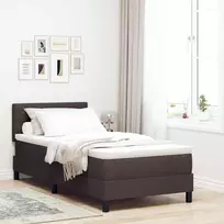 Kiemas lova su pagalve Tamsiai rudas 90 x 190 cm audinys