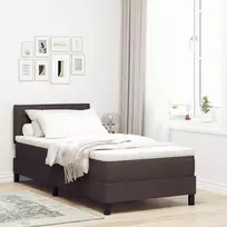 Kiemas lova su čiužiniu Tamsiai rudas 90 x 190 cm audinys