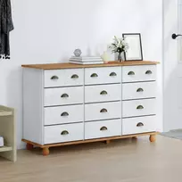 Komoda ASKIM Balta 79 x 40 x 133,5 cm Kietos pušies mediena