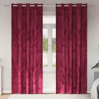 Aksominio tipo užuolaidos 2 pcs Vyno raudona 260 x 140 cm