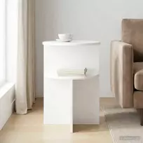 Šoninis stalas su saugykla Itin blizgi balta Ø 39,5 x 55 cm