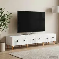 Televizoriaus spintelė Itin blizgi balta 147 x 34,5 x 30 cm