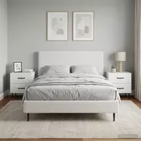 Šalia lovos spintelė su stalčių 2 pcs Balta 43 x 34,5 x 47,5 cm