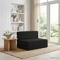 Sulankstomas Sofos Lova Juoda 70 x 80 x 60 cm Audinys