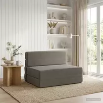 Sulankstomas Sofos Lova Šviesiai pilka 100 x 80 x 60 cm Audinys