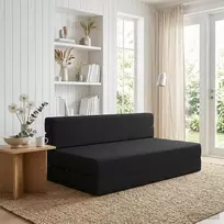 Sulankstomas Sofos Lova Juoda 152 x 86,5 x 60 cm Audinys