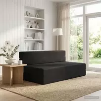 Sulankstomas Sofos Lova Juoda 152 x 86,5 x 60 cm Audinys