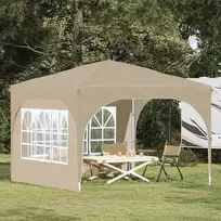 Pop-up šventinis palapinė 290 x 290 x 245 cm Kreminė