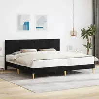 Lovos rėmas su galvūgalio Juoda 180 x 200 cm Audinys
