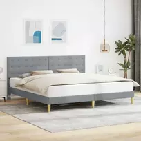 Lovos rėmas su galvūgalio Šviesiai pilka 180 x 200 cm Audinys