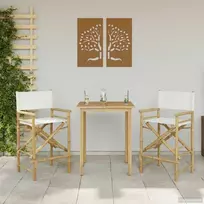 Sulankstoma režisieriaus kėdė 2 pcs Natūrali Bambukas