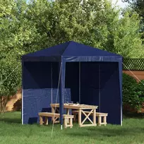Šventinės palapinės šoninė siena 2 pcs Mėlyna 200 x 195 cm
