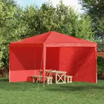 Šventinės palapinės šoninė siena 2 pcs Raudona 300 x 195 cm