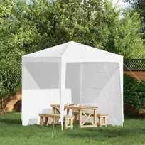 Šventinės palapinės šoninė siena 2 pcs Balta 200 x 195 cm