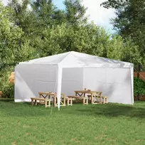 Šventinės palapinės šoninė siena 2 pcs Balta 400 x 195 cm