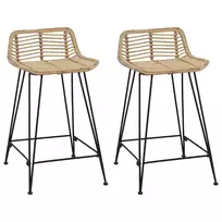 Baro taburetė 2 pcs Natūrali 44 x 45 x 76 cm Ratana ir Plienas
