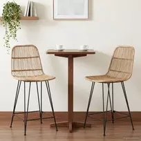Baro taburetė 2 pcs Natūrali 44 x 54 x 96 cm Ratana ir Plienas
