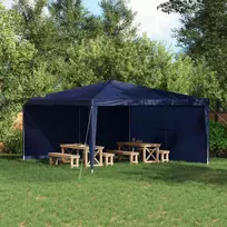 Šventinės palapinės šoninė siena 2 pcs Mėlyna 400 x 195 cm