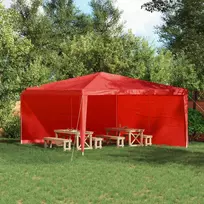 Šventinės palapinės šoninė siena 2 pcs Raudona 400 x 195 cm