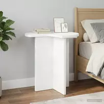 Šoninis stalas su saugykla Balta Ø 39 x 38 cm Apdirbta mediena