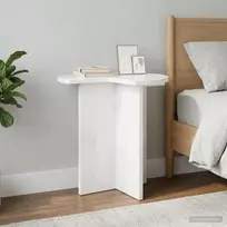 Šoninis stalas Itin blizgi balta Ø 39 x 38 cm Apdirbta mediena
