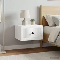 Sieninis naktinis staliukas su stalčių 2 pcs Itin blizgi balta