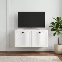 Sieninė TV spintelė Itin blizgi balta 59,5 x 41 x 30 cm