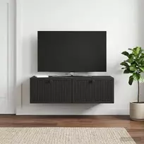 Sieninė TV spintelė Juoda 98 x 41 x 30 cm Apdirbta mediena