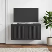 Sieninė TV spintelė Juoda 59,5 x 31 x 30 cm Apdirbta mediena