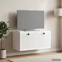 Sieninė TV spintelė Itin blizgi balta 59,5 x 31 x 30 cm