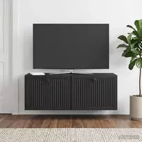 Sieninė TV spintelė Juoda 78,5 x 31 x 30 cm Apdirbta mediena