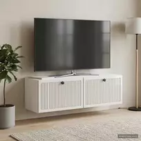 Sieninė TV spintelė Itin blizgi balta 98 x 31 x 30 cm