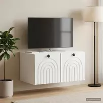 Sieninė TV spintelė Itin blizgi balta 59,5 x 41 x 30 cm