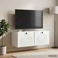 Sieninė TV spintelė Itin blizgi balta 78,5 x 31 x 30 cm