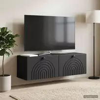 Sieninė TV spintelė Juoda 98 x 31 x 30 cm Apdirbta mediena