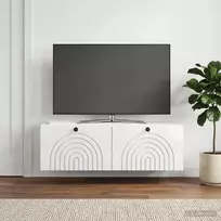 Sieninė TV spintelė Itin blizgi balta 98 x 31 x 30 cm
