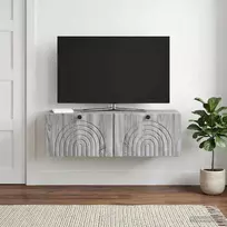 Sieninė TV spintelė Pilka sonoma ąžuolo 98 x 31 x 30 cm