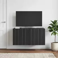 Sieninė TV spintelė Juoda 59,5 x 41 x 30 cm Apdirbta mediena