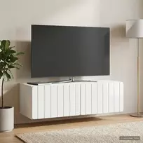 Sieninė TV spintelė Itin blizgi balta 98 x 41 x 30 cm