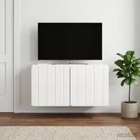 Sieninė TV spintelė Itin blizgi balta 59,5 x 31 x 30 cm