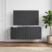 Sieninė TV spintelė Juoda 78,5 x 31 x 30 cm Apdirbta mediena