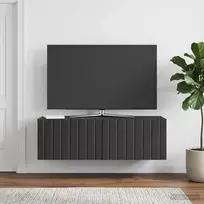 Sieninė TV spintelė Juoda 98 x 31 x 30 cm Apdirbta mediena