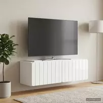 Sieninė TV spintelė Itin blizgi balta 98 x 31 x 30 cm