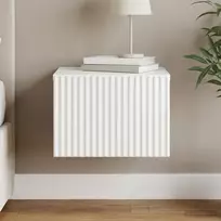 Sieninis naktinis staliukas Itin blizgi balta 33 x 34,5 x 20 cm