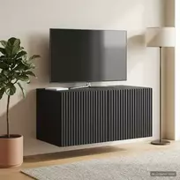 Sieninė TV spintelė Juoda 59,5 x 41 x 30 cm Apdirbta mediena