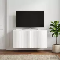 Sieninė TV spintelė Itin blizgi balta 59,5 x 41 x 30 cm