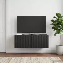 Sieninė TV spintelė Juoda 78,5 x 41 x 30 cm Apdirbta mediena
