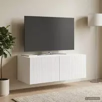 Sieninė TV spintelė Itin blizgi balta 78,5 x 41 x 30 cm