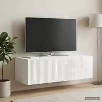 Sieninė TV spintelė Itin blizgi balta 98 x 41 x 30 cm
